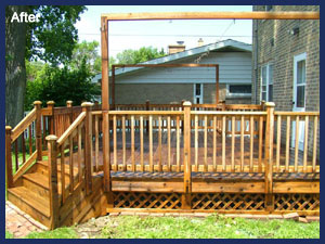 Sample picture of deck cleaning and deck staining in Skokie, IL 60076